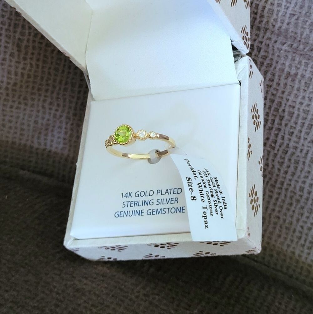 Shivam Peridot💚 with White Topaz Ring💍 - NIB - Picture 5 of 16